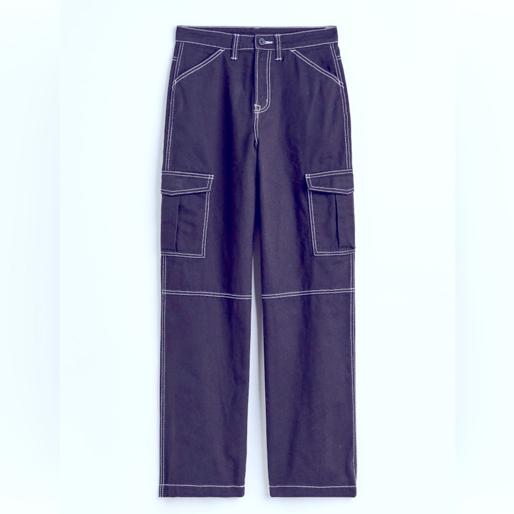 H&M Twill cargo pants dark blue black